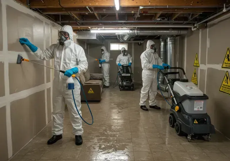 Basement Moisture Removal and Structural Drying process in Clyde, TX